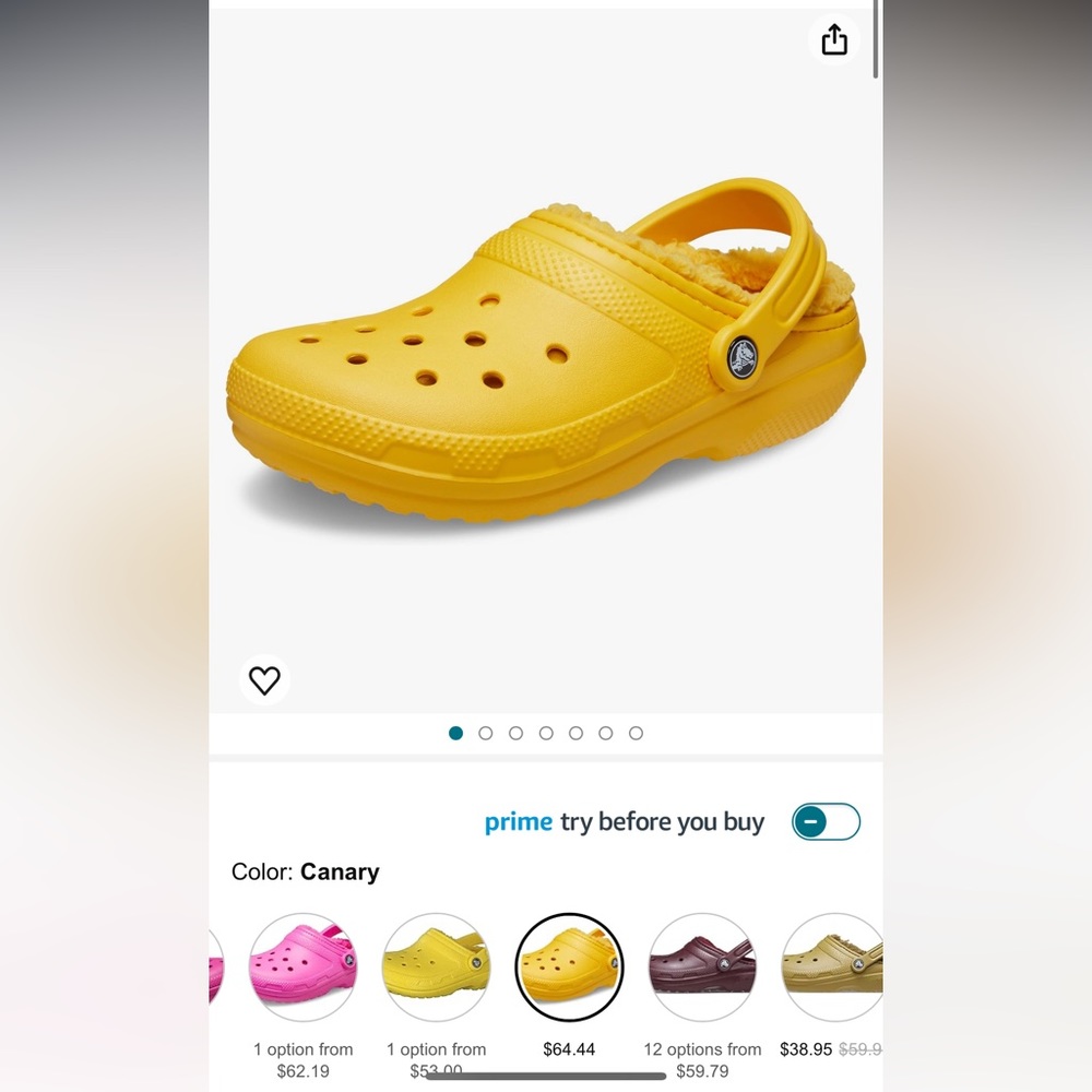 Yellow fuzzy crocs (charms not included) - Picture 4 of 4